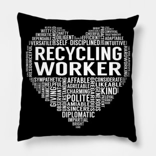 Recycling Worker Heart Pillow