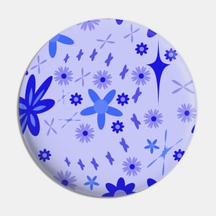 Floral pattern with leaves and flowers doodling style Pin