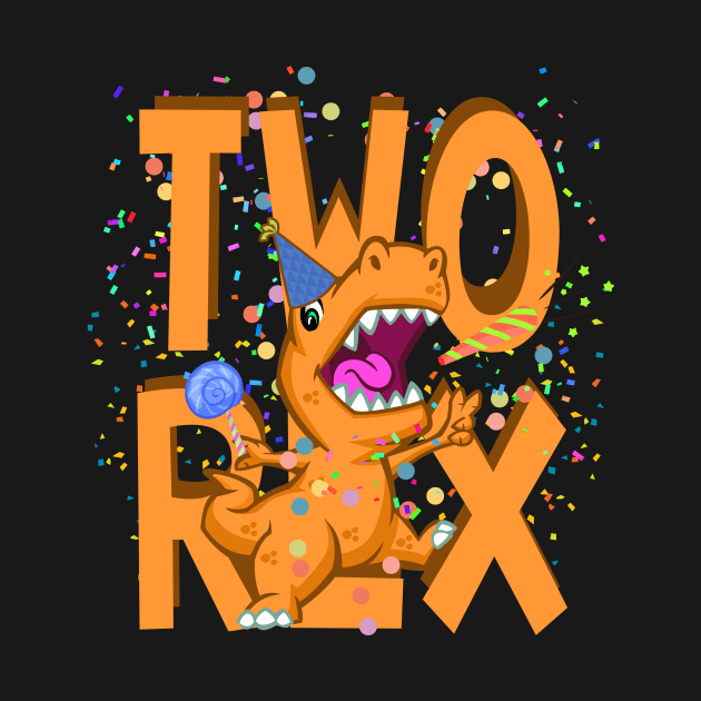 Two Rex Dinosaur 2. Birthday Two Years Bday Party by 2blackcherries