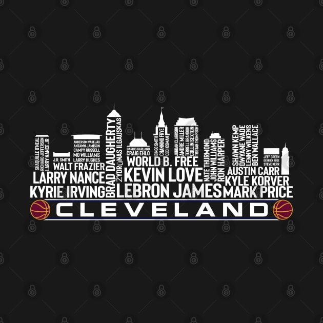 Cleveland Basketball Team All Time Legends, Cleveland City Skyline by Legend Skyline