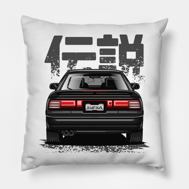 JDM Legend Supra MK-3 (Onyx Black) Pillow by Jiooji Project