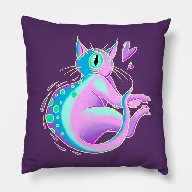 Cosmic Kitty Pillow by JulieKitzes