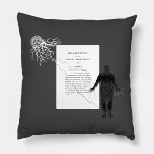 Frankenstein Literary Collage Pillow