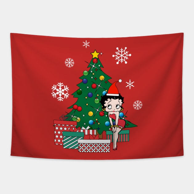 Betty Boop Around The Christmas Tree Tapestry by Nova5