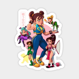 Fighting Girls Magnet