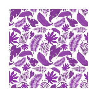 Leaves Pattern - Purple T-Shirt