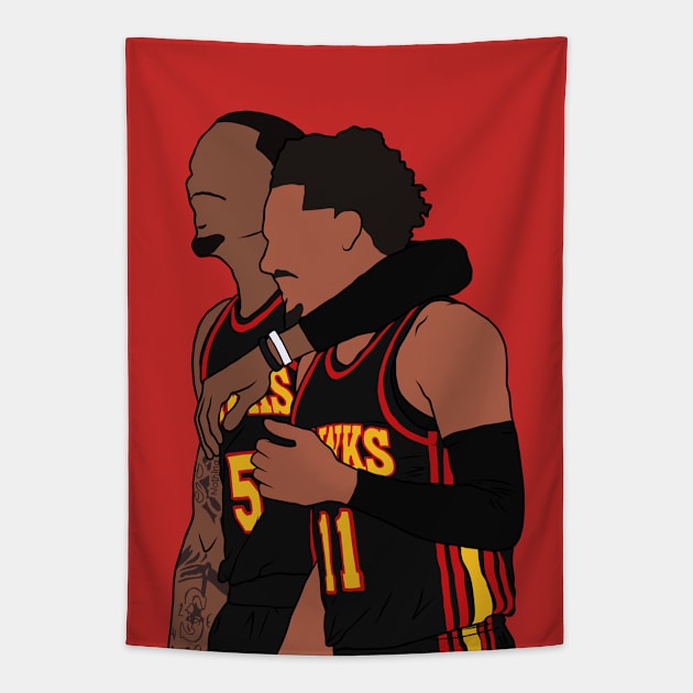 Trae Young & Dejounte Murray Tapestry by rattraptees