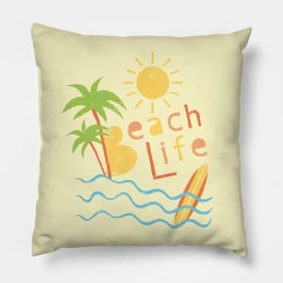 Beach Life. Typography design Pillow