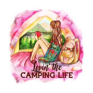 I Love Camping Girl Camping Cute Girl Camping Life Lover T-Shirt