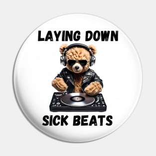 Badass DJ Teddy Bear Pin