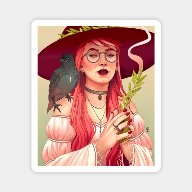 Herb Witch Magnet by Karothekreator