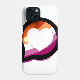 LGBTQ+ Pride Heart Speech Bubble - Lesbian Phone Case