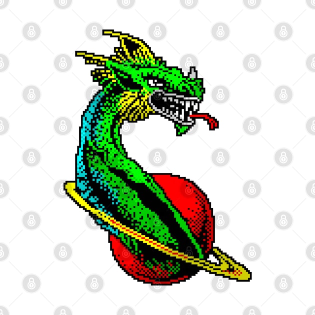 Dragon Planet 8 Bit Art by 8 Fists of Tees