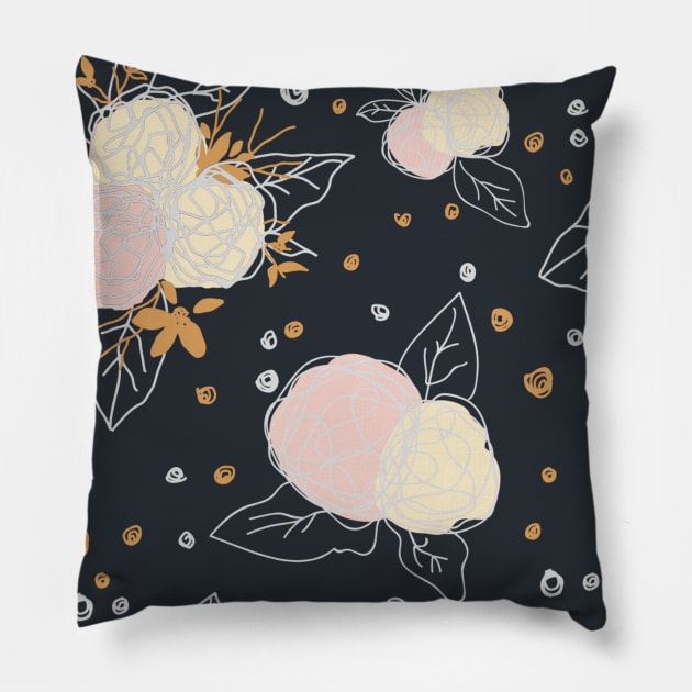 PUFFY PASTEL FLORAL PATTERN Pillow by artistic-much