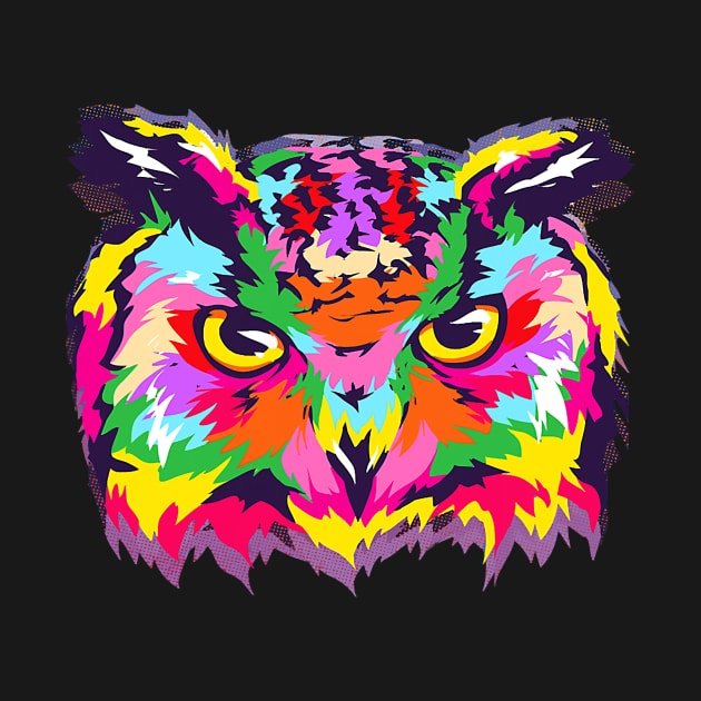 Cute Owl Wildlife Pop Art Animal Owls Lover 262 by sabrinasimoss