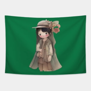 cute girl cartoon Tapestry