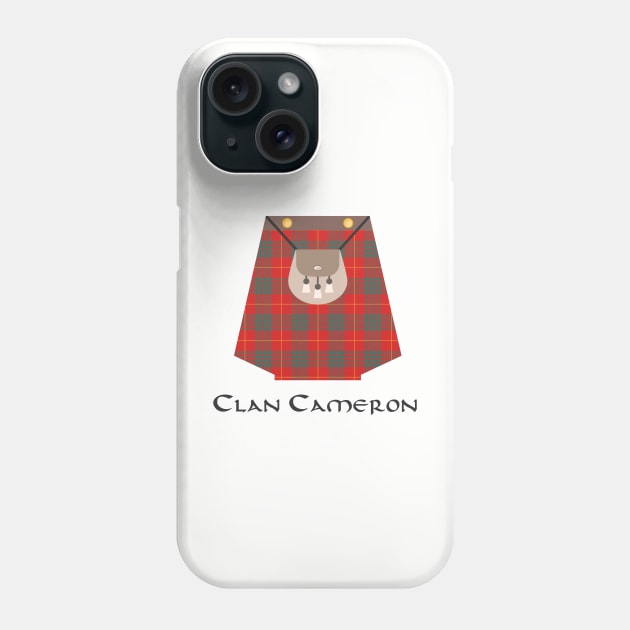 Scottish Clan Cameron Tartan Kilt Highlands Phone Case by Grassroots Green