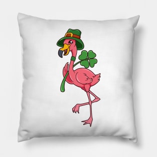 Flamingo Leprechaun - St Patricks Flamingo Pillow