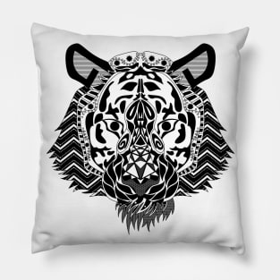 bengal tiger ecopop on artic pattern Pillow