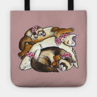 Sleeping pile of ferrets Tote