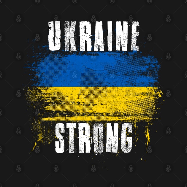 Ukraine Strong Distressed Graffiti Flag by Family Heritage Gifts