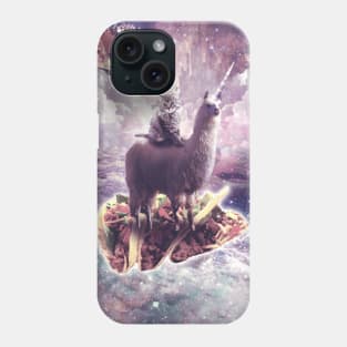 Cat Riding Unicorn Llama on Taco Phone Case