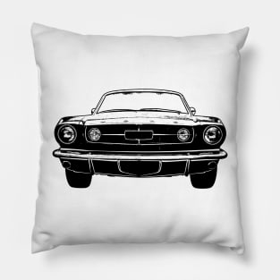 Mustang Fastback GT Sketch Art Pillow