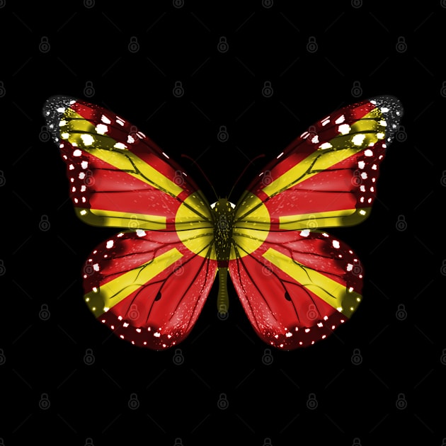 Macedonian Flag  Butterfly - Gift for Macedonian From Macedonia by Country Flags