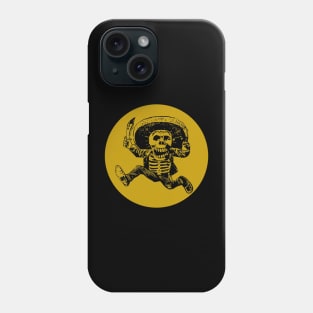 Halloween, Posada Calavera with Machete Black and Gold Phone Case