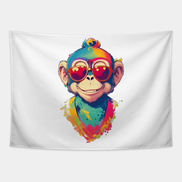 colorful monkey Tapestry by Majkel&Majkel