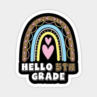 Heart Rainbow Teacher Student Back To School Hello 5th Grade Magnet