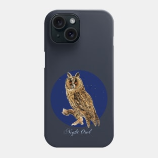Owl on Branch Night Phone Case