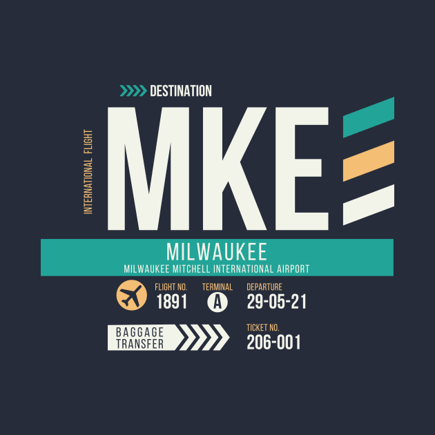 Milwaukee (MKE) Airport Code Baggage Tag by SLAG_Creative