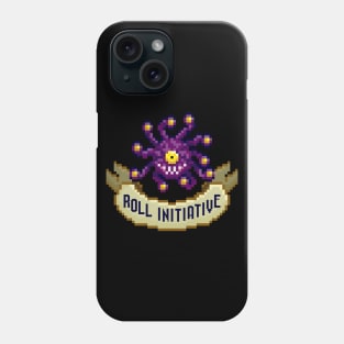 Roll Initiative Beholder 8 Bit Retro Pixel Art Phone Case