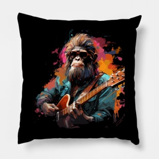 Monkey Playing Guitar Pillow