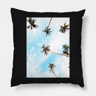 Landscape, Palms, Tropical print, Palm trees sunset Pillow