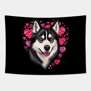 Siberian Husky Valentine Day Tapestry