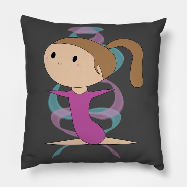 Cute Gymnast in Splits Pillow by XanderWitch Creative