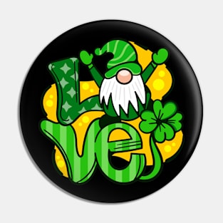 St Patrick's Day Love Gnome Pin