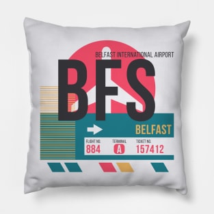 Belfast (BFS) Airport // Sunset Baggage Tag Pillow