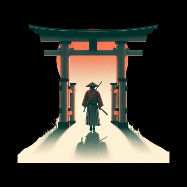 Torii Gate and Samurai by AnimeVision