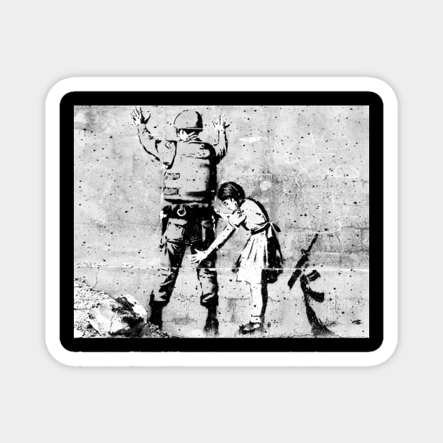 Banksy Girl and Soldier Magnet by truefriend