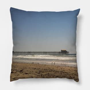 Oceanside California Pier Photo from Beach V1 Pillow