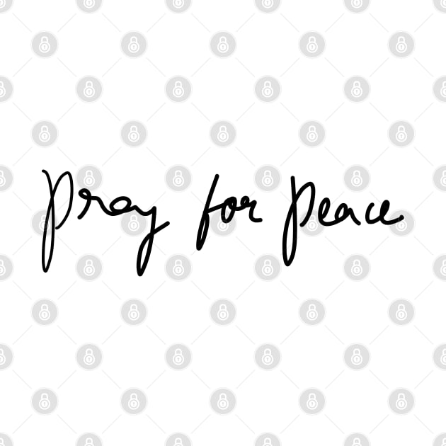 Pray for Peace calligraphy text design by shankar designs