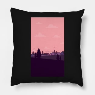 aesthetic art grunge phone case sky pink purple Pillow