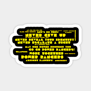 POWER RANGERS WORD CLOUD YELLOW Magnet