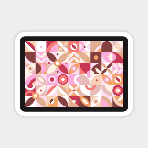 Pink Mosaic Pattern Magnet by edwardecho