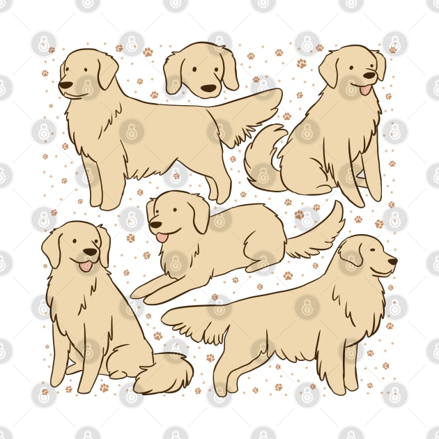 Cute golden Retriever illustration by Yarafantasyart