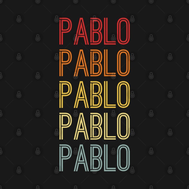 Pablo Name Vintage Retro Pattern by CoolDesignsDz