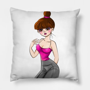 Cute Girl in Pink Pillow